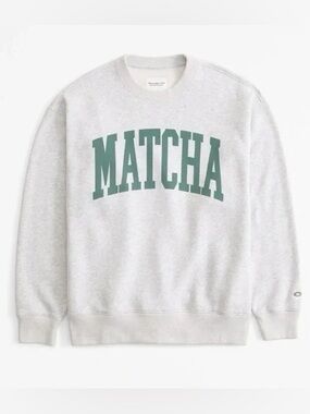 Abercrombie & Fitch Food and Drink “Matcha” Vintage Sunday Crew
